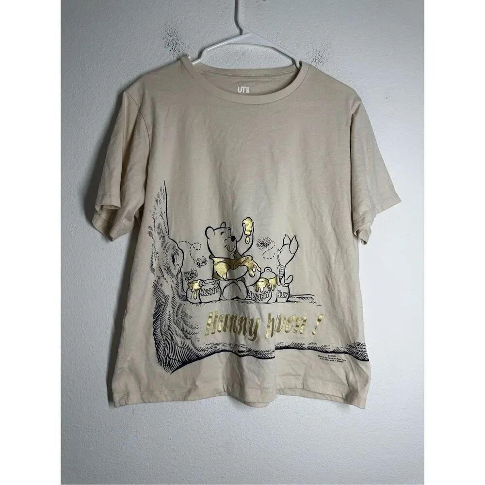 Uniqlo Winnie the Pooh T-shirt Beige Cotton Size XL